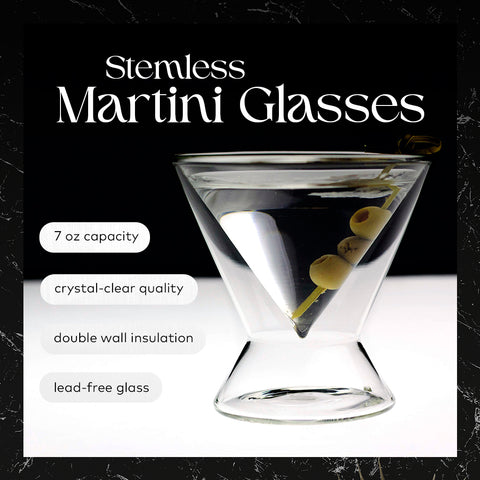 Stemless Martini Glasses