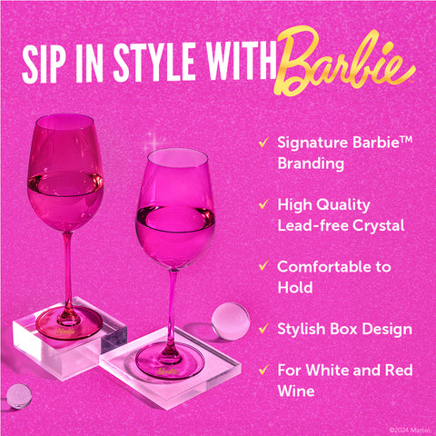 Barbie™ x Dragon Glassware® Wine Glasses