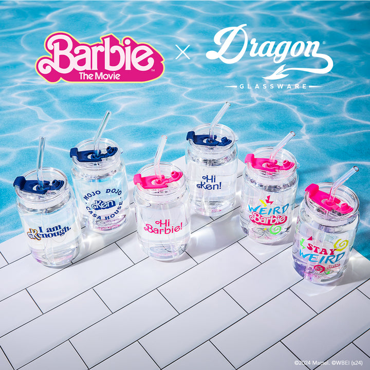 Barbie™ The Movie x Dragon Glassware® Weird Barbie™ Drinking Glasses