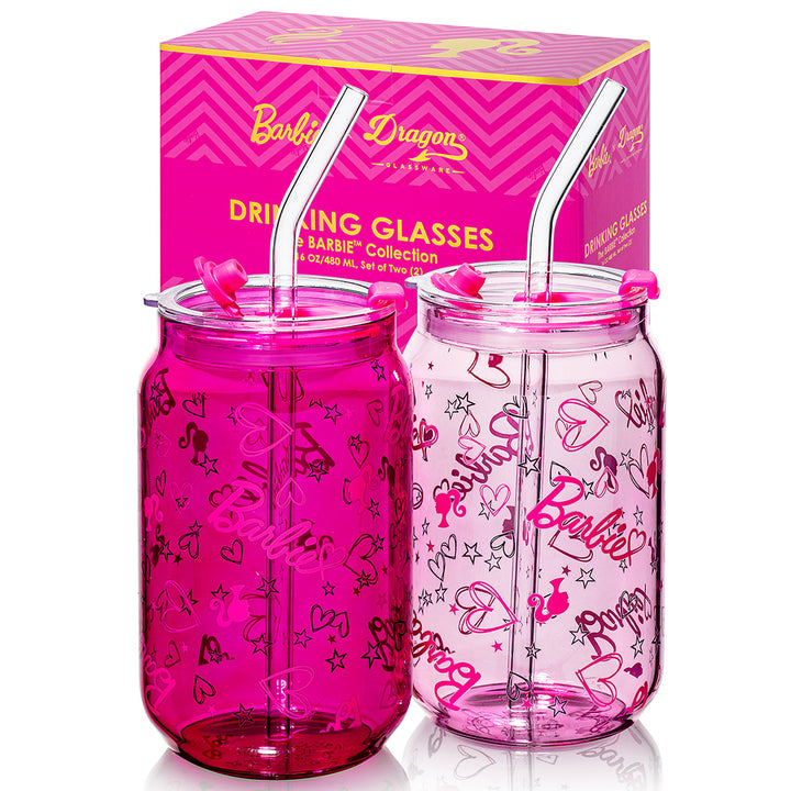 Barbie™ x Dragon Glassware® Love Out Loud Drinking Glasses