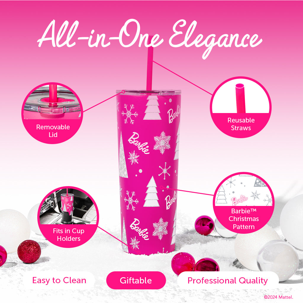 Barbie™ Pink Christmas Tumbler