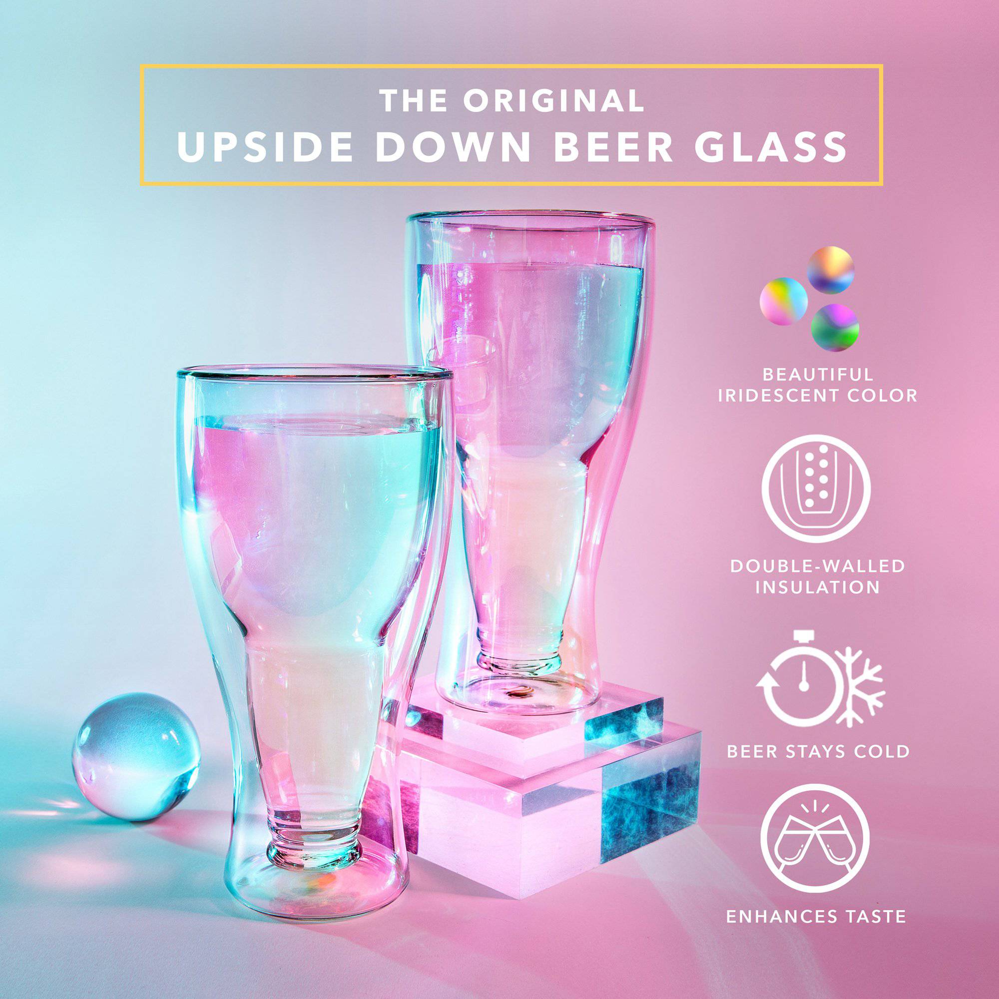 Dragon Glassware® Upside Down Beer Glasses The Aura Collection Shop Now DRAGON GLASSWARE®