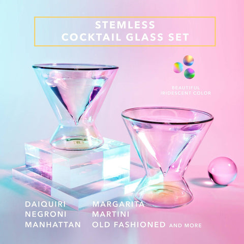 Stemless Martini Glasses